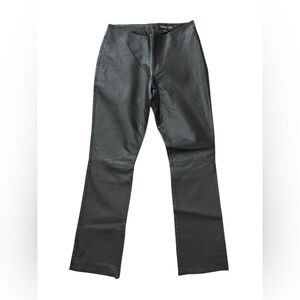 Oscar Piel Black Leather Pants Size 6